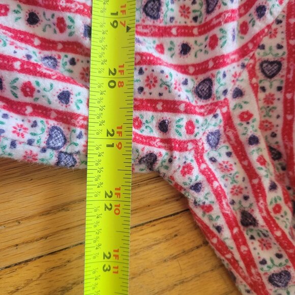 Lanz Of Salzburg Womens Nightgown S Red & White Floral Stripe Cotton - Picture 9 of 9